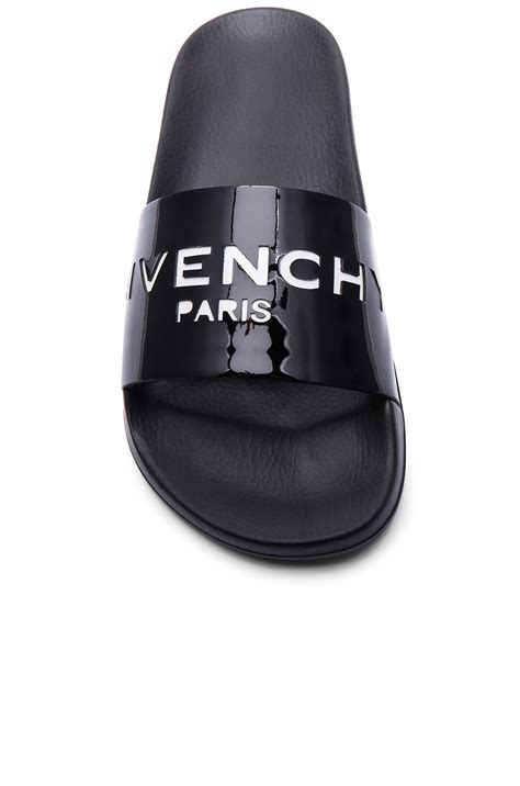 givenchy logo patent leather slide|Givenchy slides size 35.